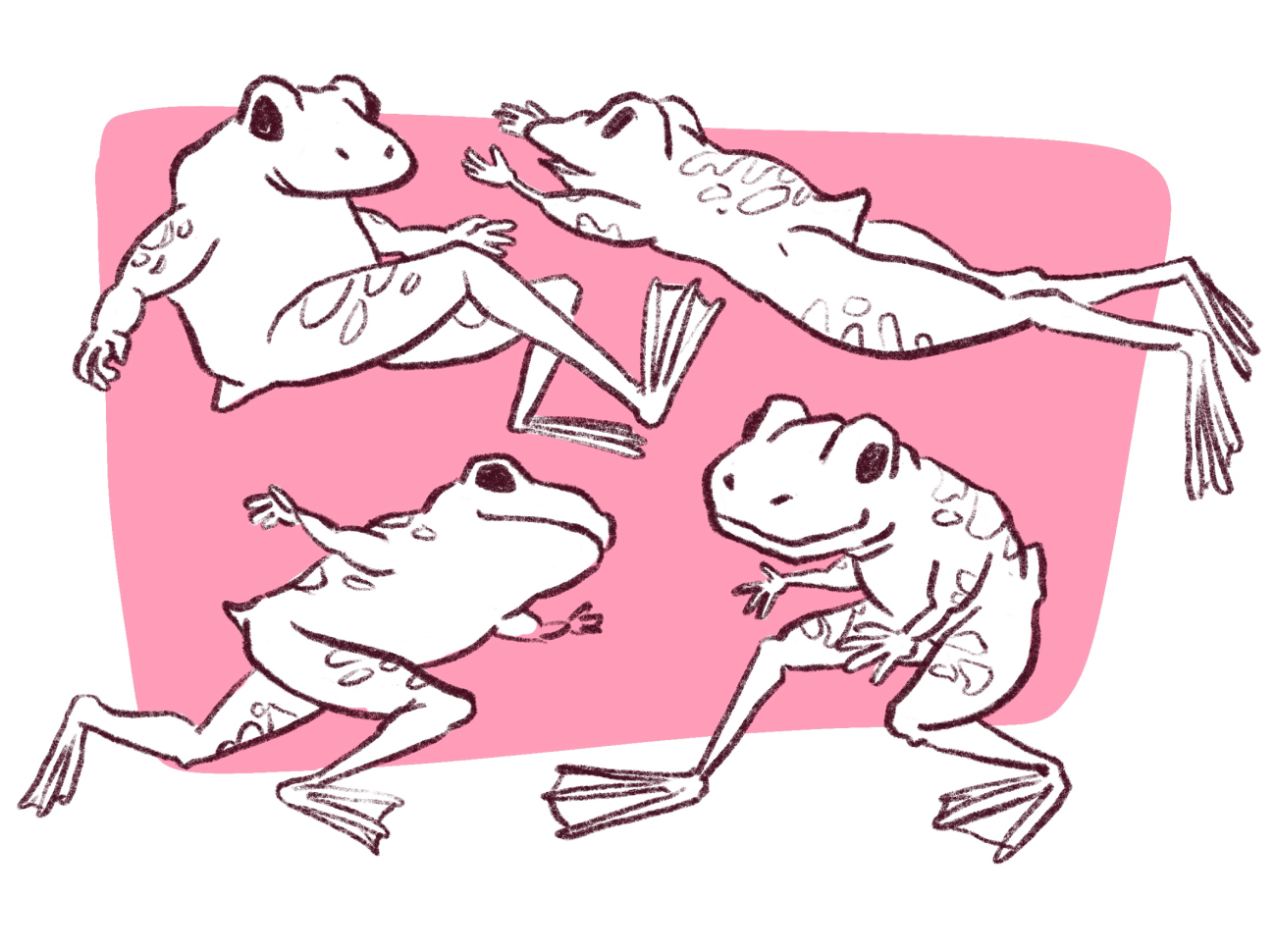 frogs hanging out together
