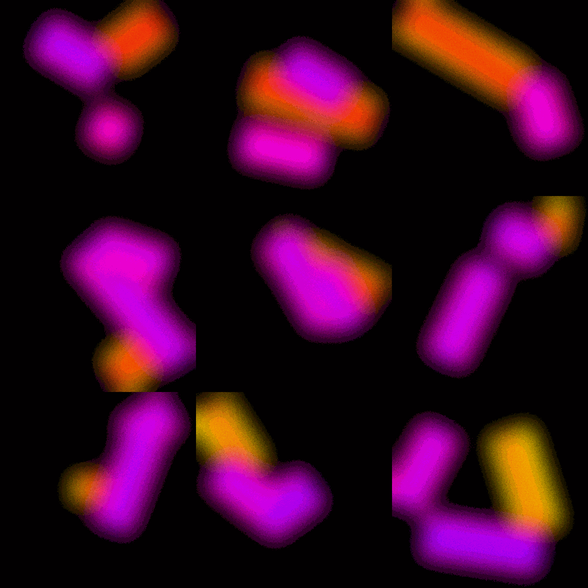 colorful atom collection