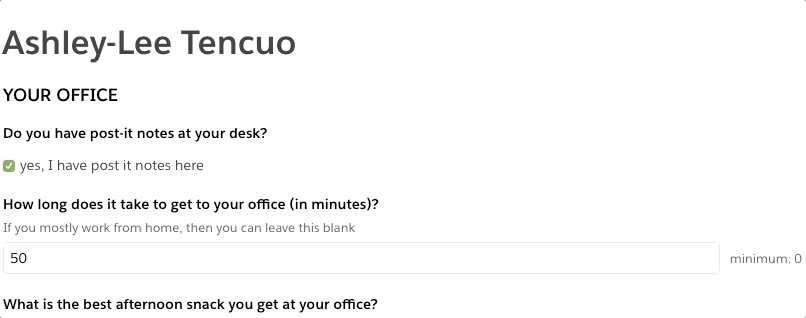 contents of a survey